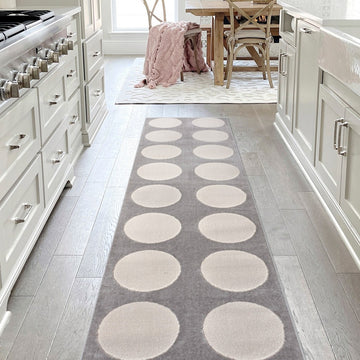 Adrian Modern Geometric Circle Dot High-Low Area Rug